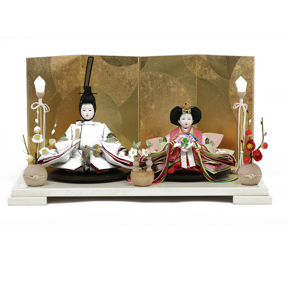鶴の白 【小春日飾台・円金屏風】