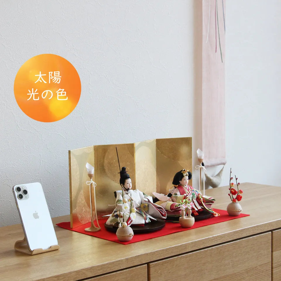 鶴の白 【もうせん・円金屏風】