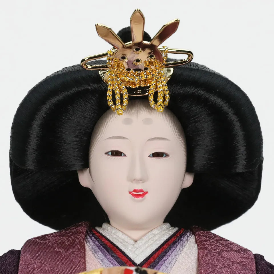 鶴の草木染　【木目飾台・彩光屛風】