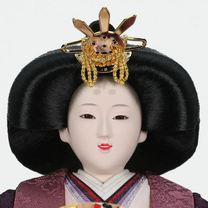 鶴の草木染　【木目飾台・彩光屛風】