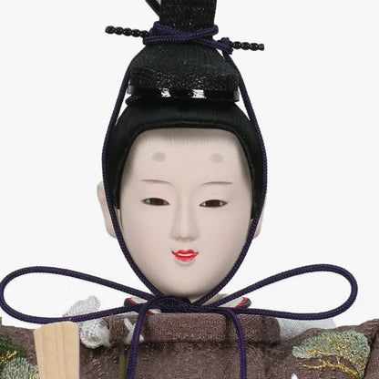 鶴の草木染　【木目飾台・彩光屛風】