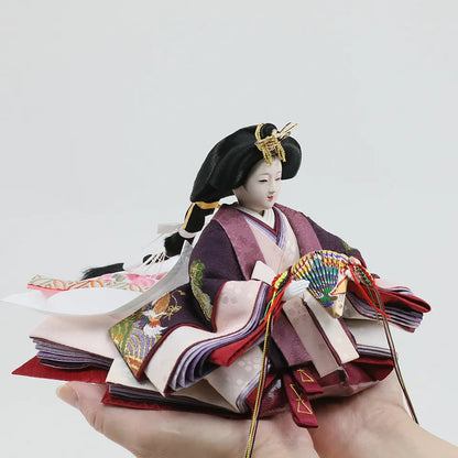 鶴の草木染　【木目飾台・彩光屛風】