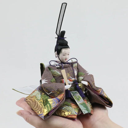 鶴の草木染　【木目飾台・彩光屛風】