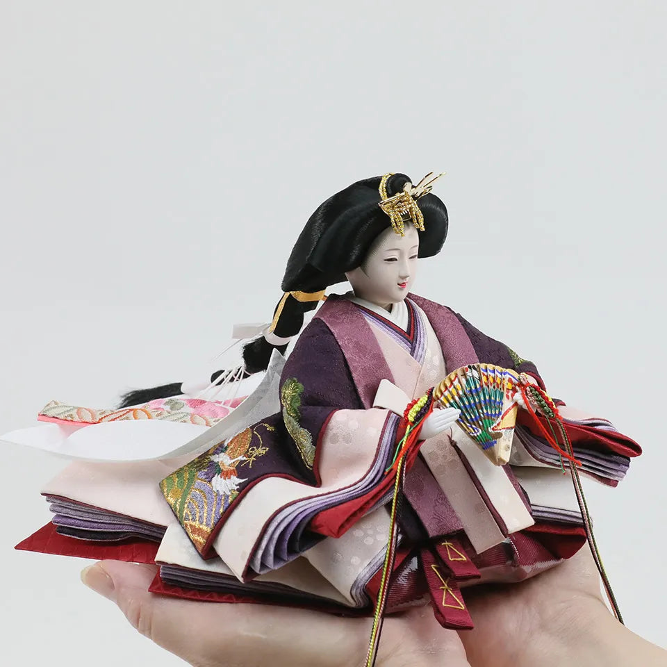 鶴の草木染　【木目茶飾台・彩光屛風】