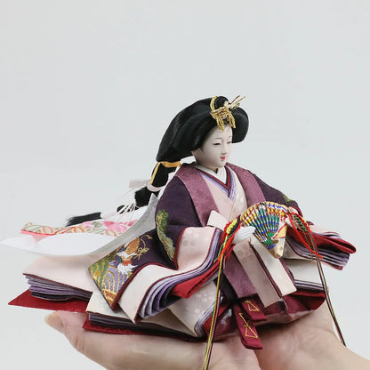 鶴の草木染　【木目茶飾台・彩光屛風】