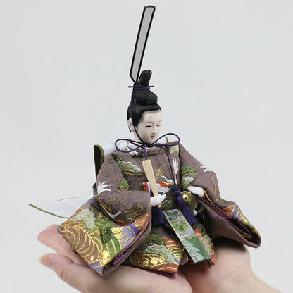 鶴の草木染　【木目茶飾台・彩光屛風】