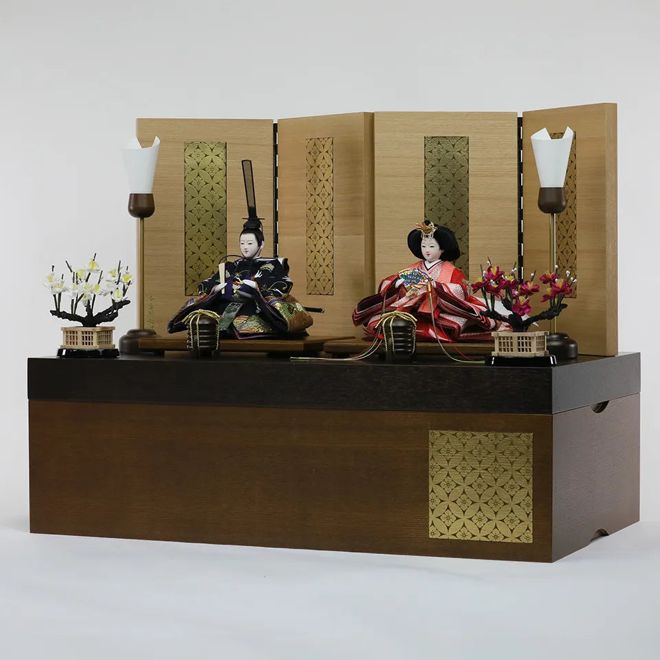 鶴の古代　【和楽収納飾台・屛風】