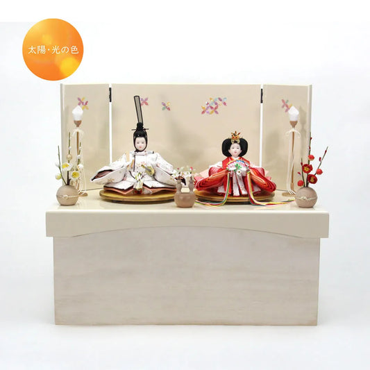 ふわり桜　【アーチ飾台桐箱収納・七宝屏風】