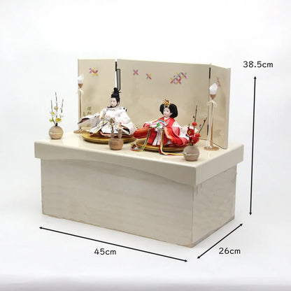 ふわり桜　【アーチ飾台桐箱収納・七宝屏風】