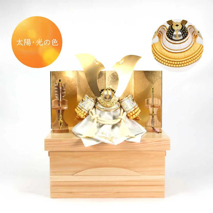 平安兜・白黄　【桧収納・円金屏風】