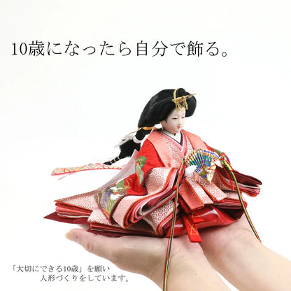 鶴の古代　【木目飾台・彩光屏風】